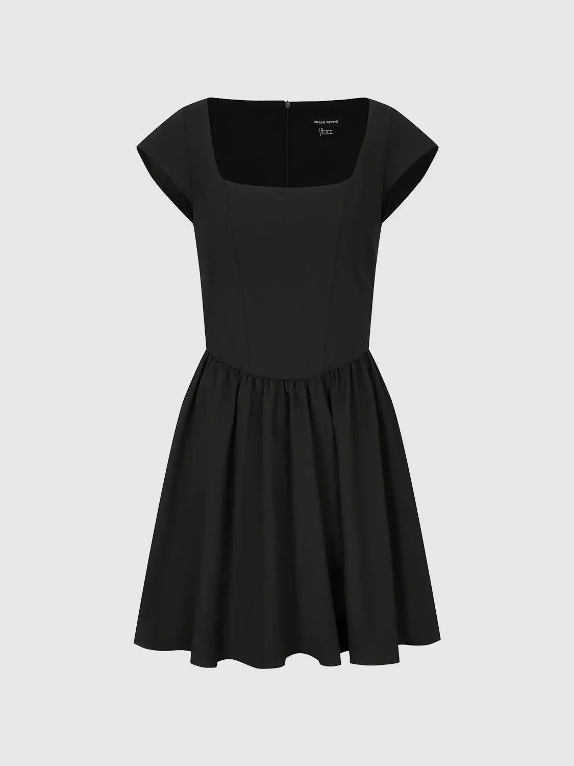 Flared Pleated Elastic Waist A-Line Midi Dresses