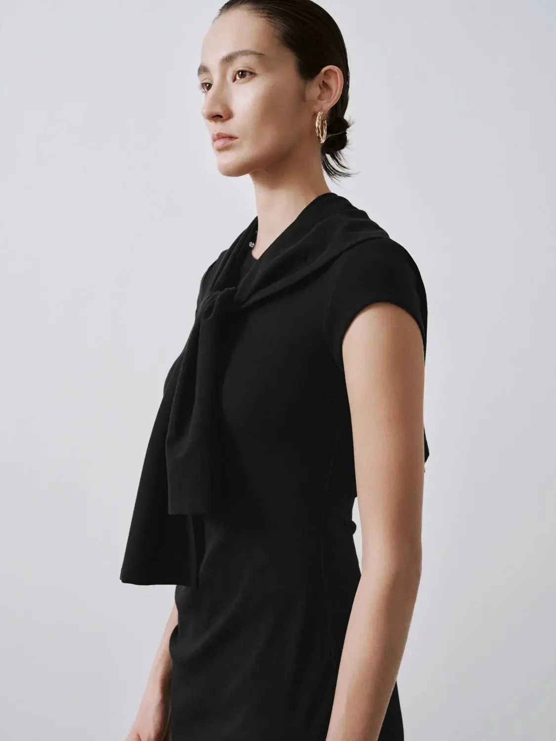 21172-cotton-blend-ruched-shawl-detail-midi-dresses-10.webp Cotton Blend Ruched Shawl Detail Midi Dresses