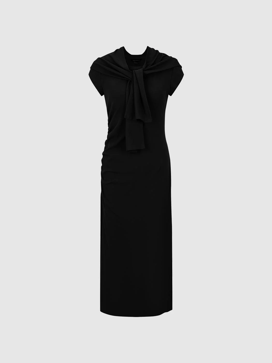 21172-cotton-blend-ruched-shawl-detail-midi-dresses-15.webp Cotton Blend Ruched Shawl Detail Midi Dresses