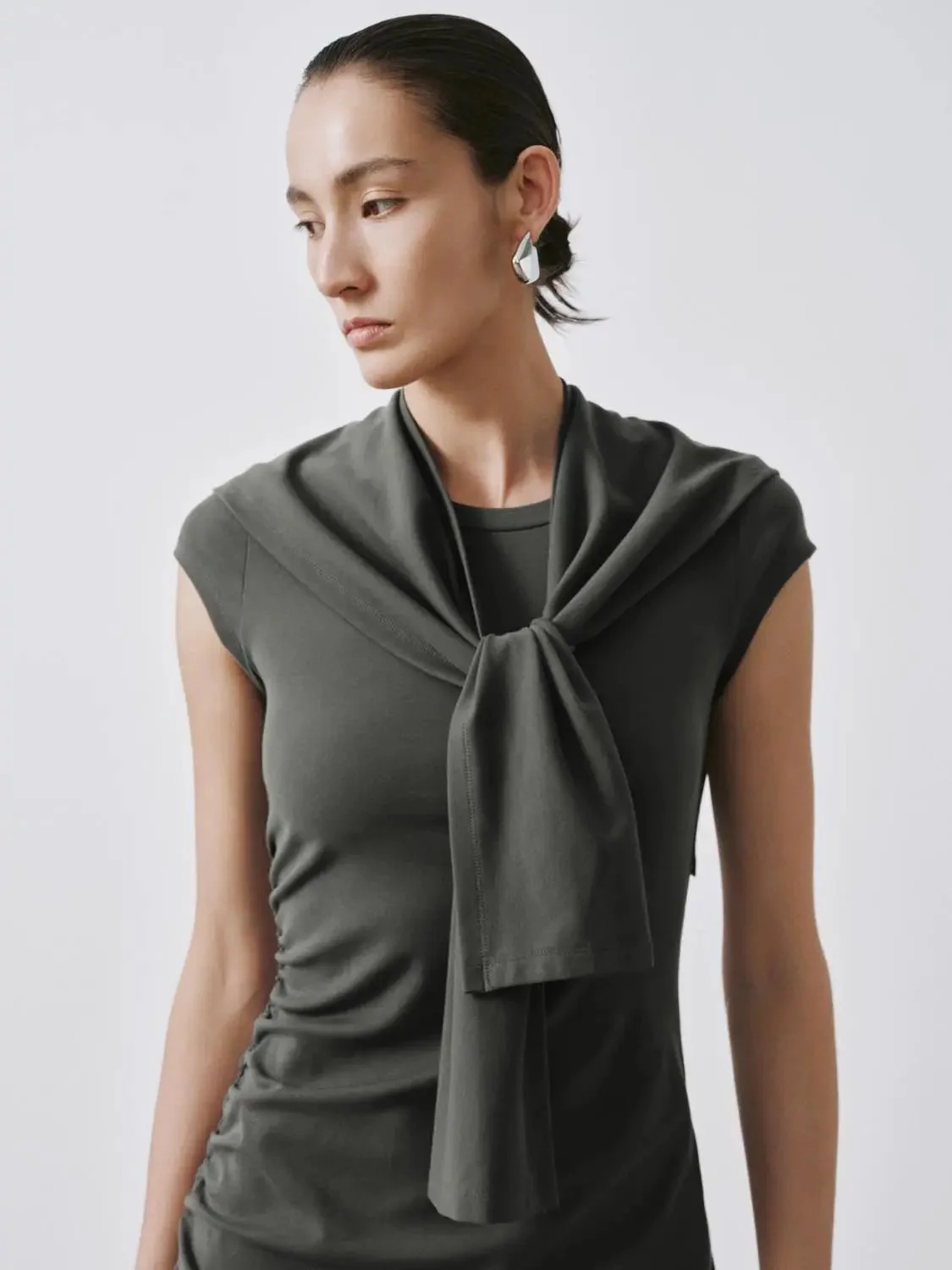21172-cotton-blend-ruched-shawl-detail-midi-dresses-19.webp Cotton Blend Ruched Shawl Detail Midi Dresses