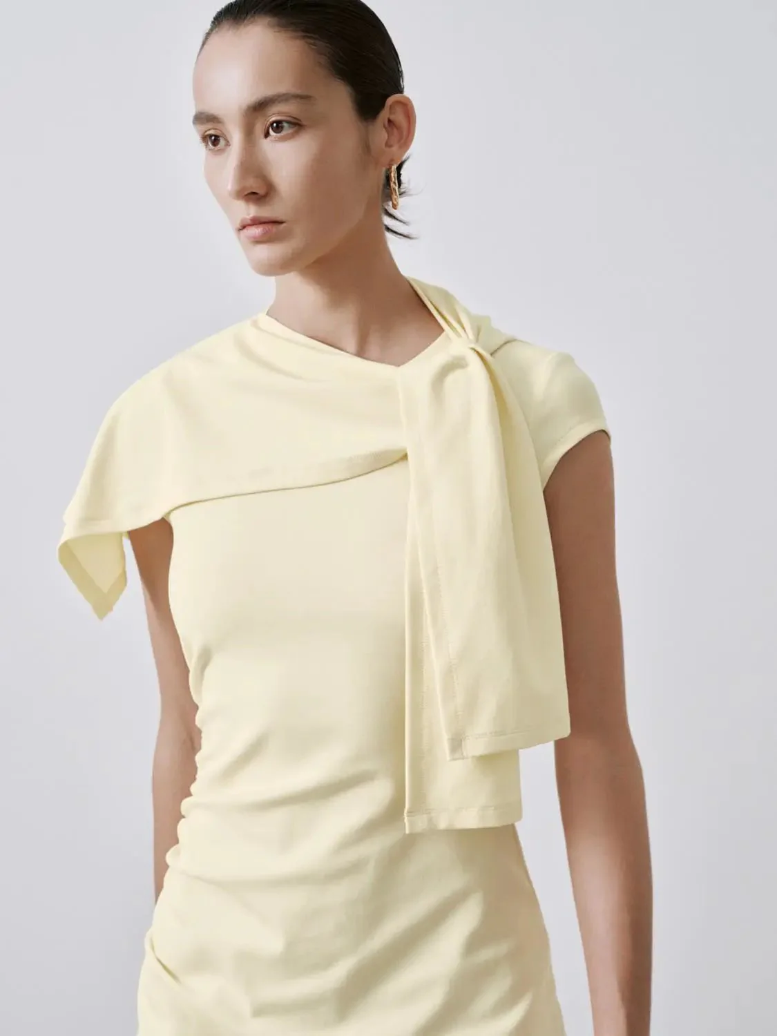 21172-cotton-blend-ruched-shawl-detail-midi-dresses-3.webp Cotton Blend Ruched Shawl Detail Midi Dresses
