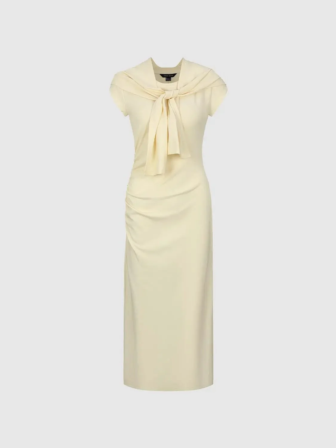 21172-cotton-blend-ruched-shawl-detail-midi-dresses-7.webp Cotton Blend Ruched Shawl Detail Midi Dresses