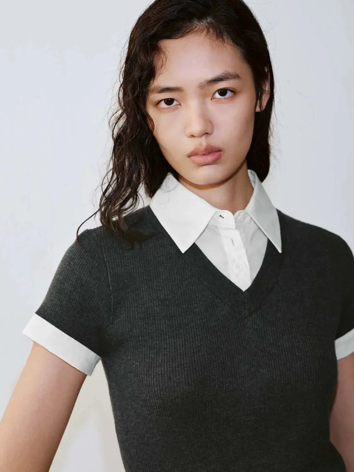 21229-elegant-polo-collar-knit-top-with-cuff-details-t-shirts-11.webp Elegant Polo Collar Knit Top With Cuff Details T-Shirts