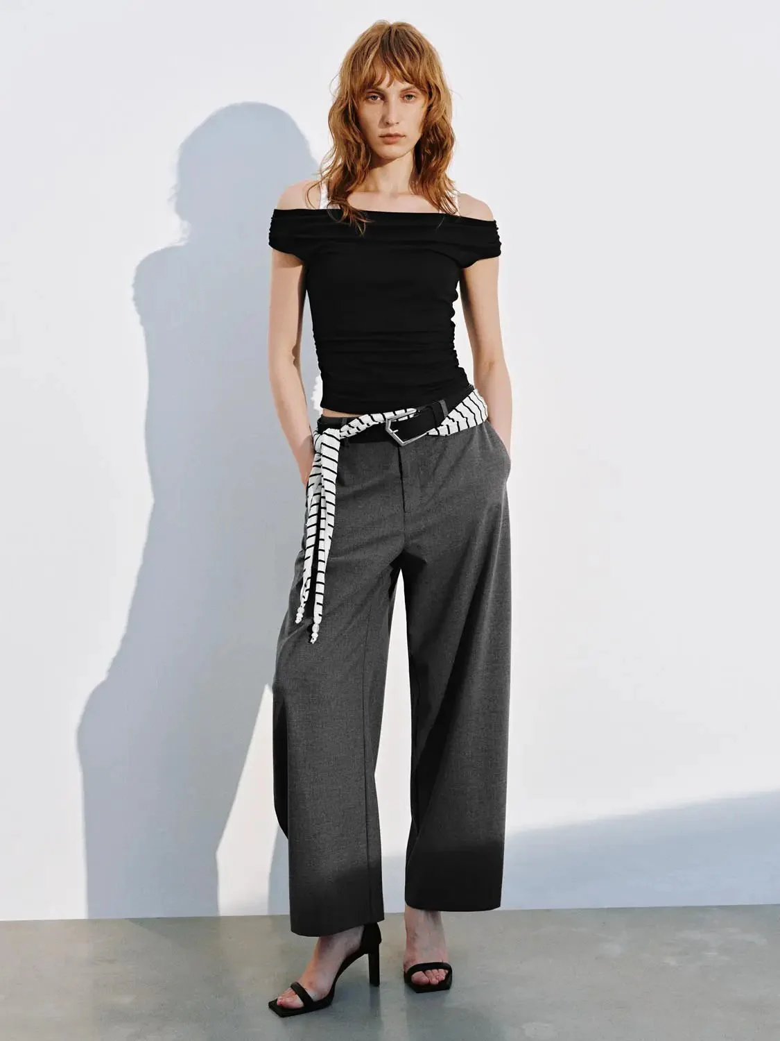 21288-viscose-cotton-ruched-off-shoulder-strappy-tshirts-12.webp Viscose Cotton Ruched Off Shoulder Strappy Tshirts