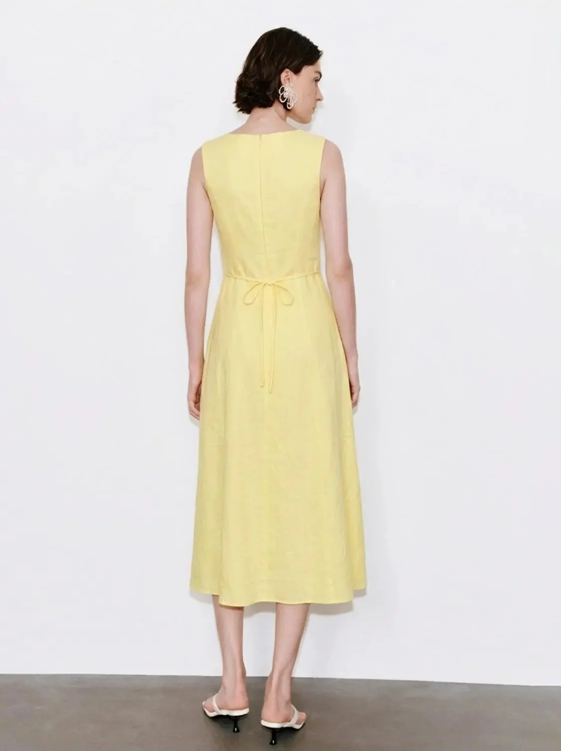 21310-linen-blend-square-neck-button-detail-midi-dresses-5.webp Linen Blend Square Neck Button Detail Midi Dresses