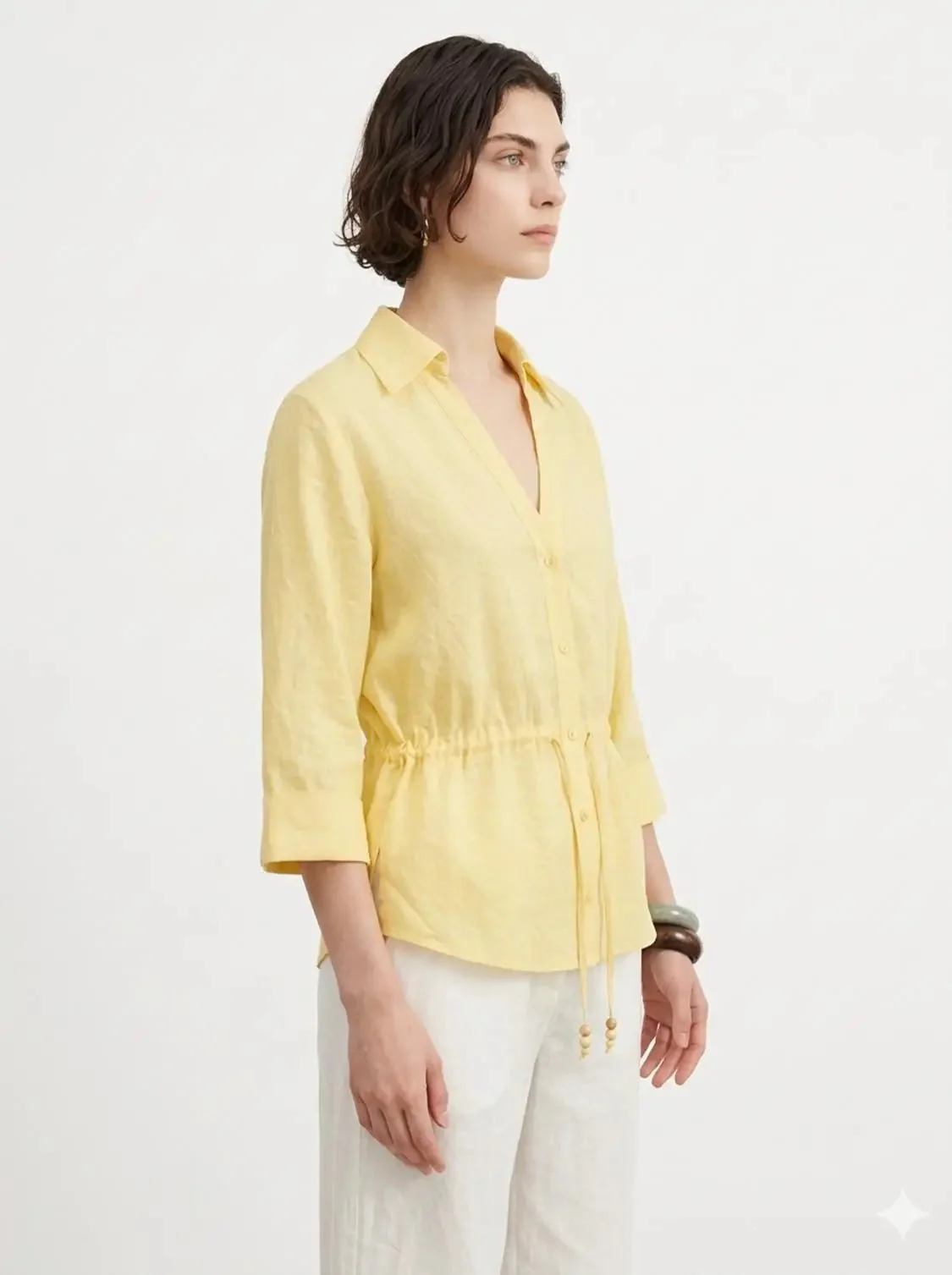 21329-linen-blend-polo-v-neck-loose-fit-shirts-2.webp Linen Blend Polo V-Neck Loose-Fit Shirts