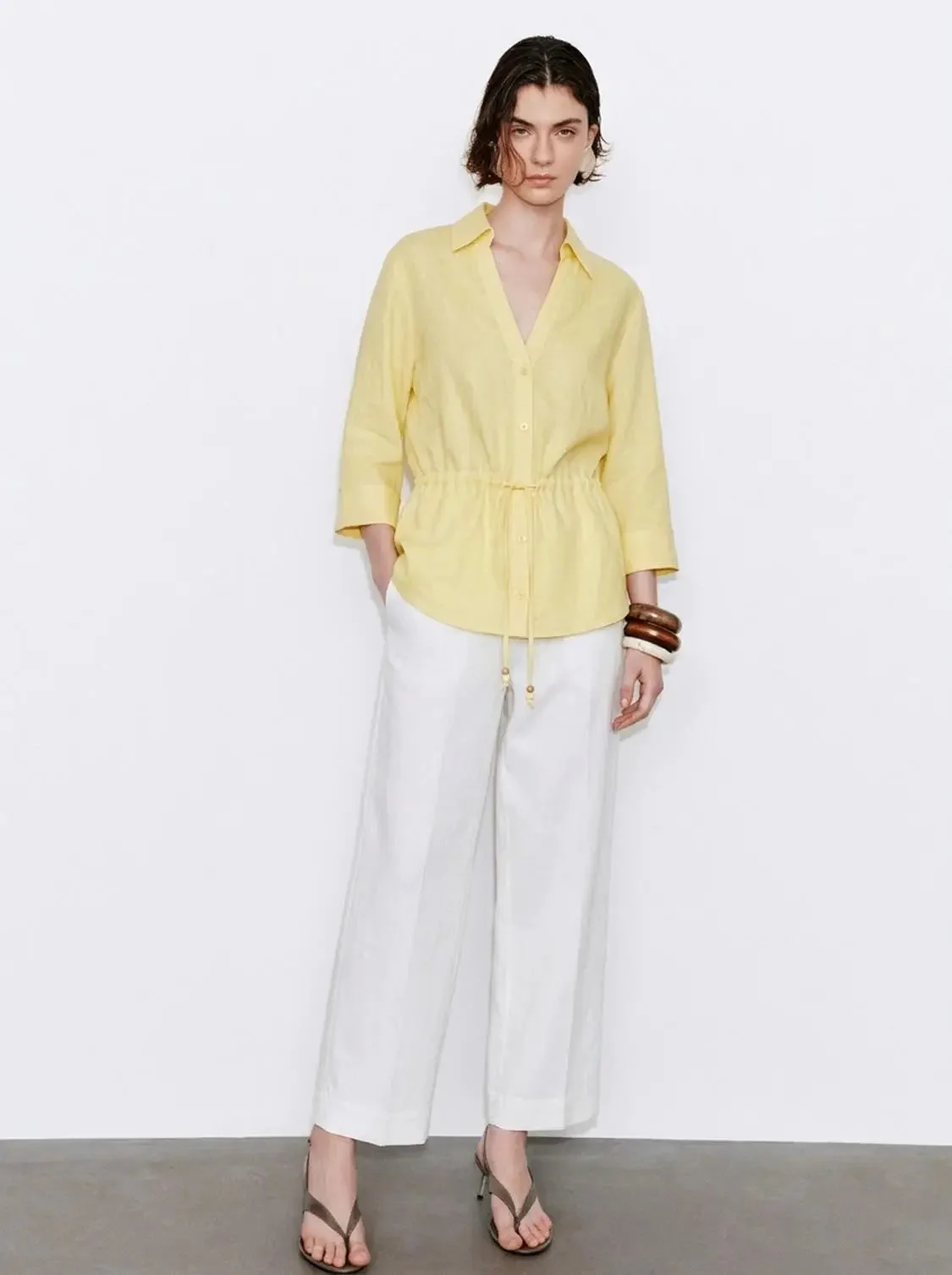 21329-linen-blend-polo-v-neck-loose-fit-shirts-5.webp Linen Blend Polo V-Neck Loose-Fit Shirts