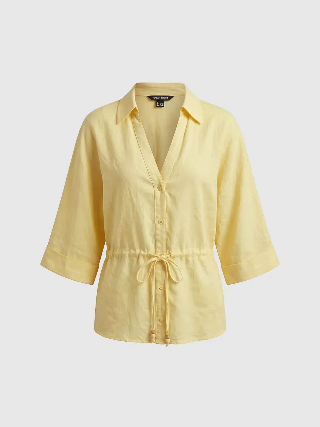 21329-linen-blend-polo-v-neck-loose-fit-shirts-7.webp Linen Blend Polo V-Neck Loose-Fit Shirts