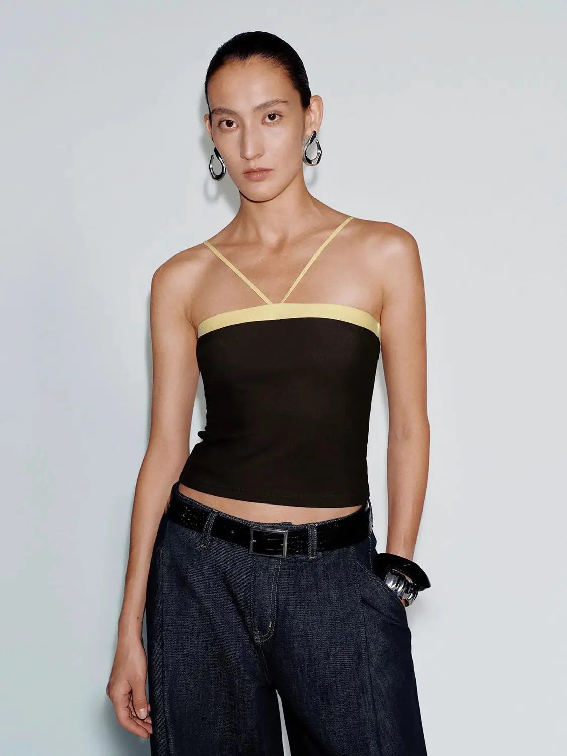 21334-cotton-blend-contrast-trim-strappy-bandeau-9.webp Cotton Blend Contrast Trim Strappy Bandeau