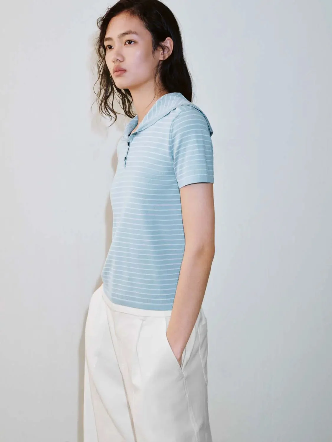 21462-sailor-collar-contrast-striped-knitted-t-shirts-2.webp Sailor Collar Contrast Striped Knitted T-Shirts
