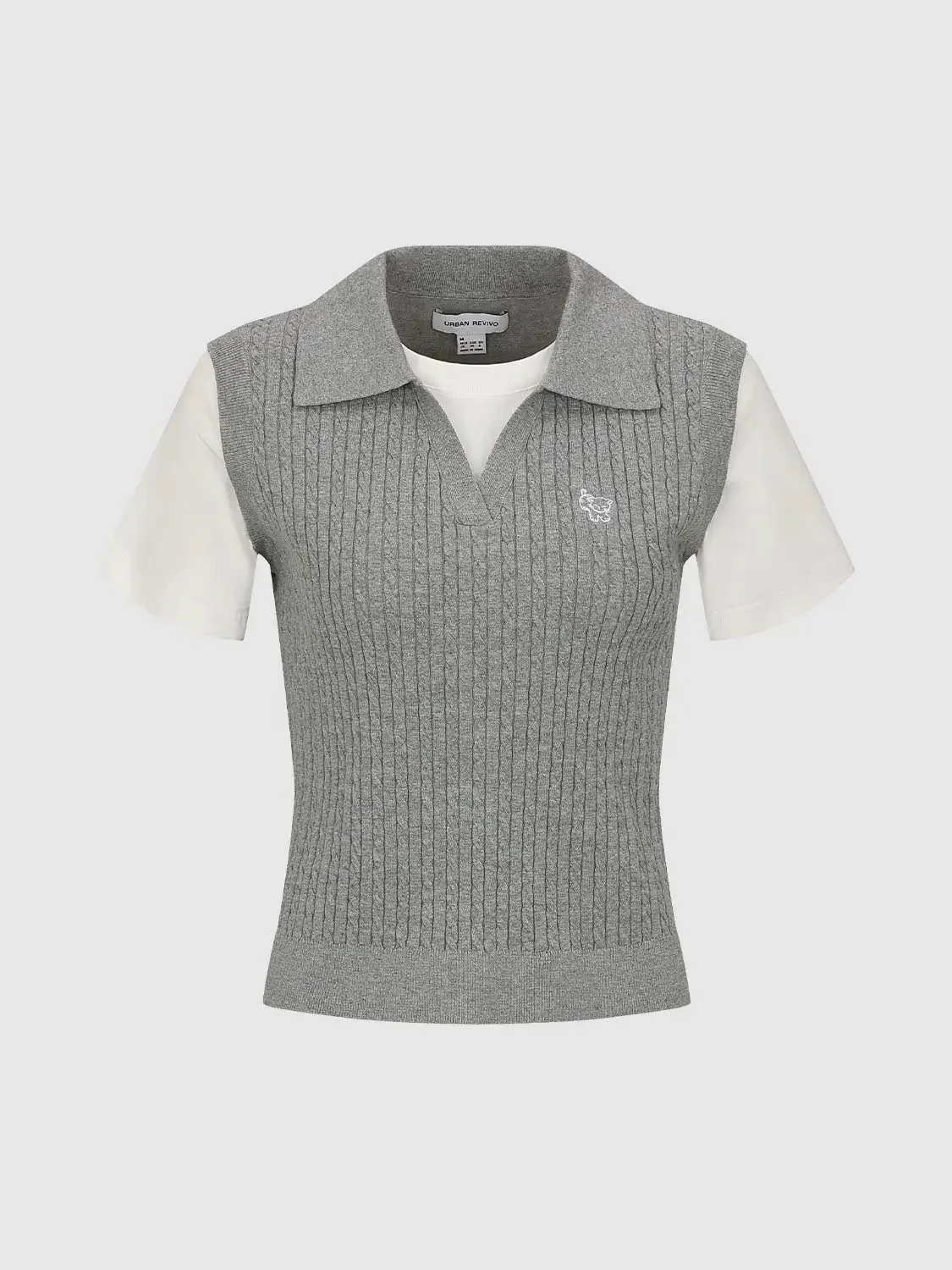 21515-cotton-knit-polo-neck-with-contrast-embroidered-t-shirts-7.webp Cotton Knit Polo Neck With Contrast Embroidered T Shirts