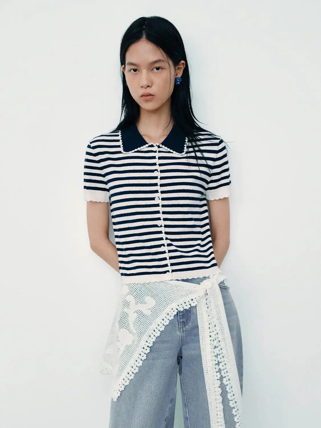 21526-contrast-striped-short-sleeve-knitted-cardigans-9.webp Contrast Striped Short Sleeve Knitted Cardigans