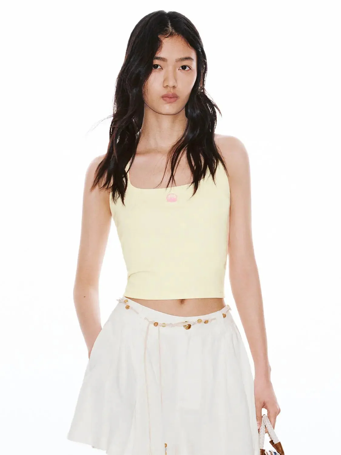 21537-cotton-blend-embroidered-square-halter-neck-tank-top-1.webp Cotton Blend Embroidered Square Halter Neck Tank Top