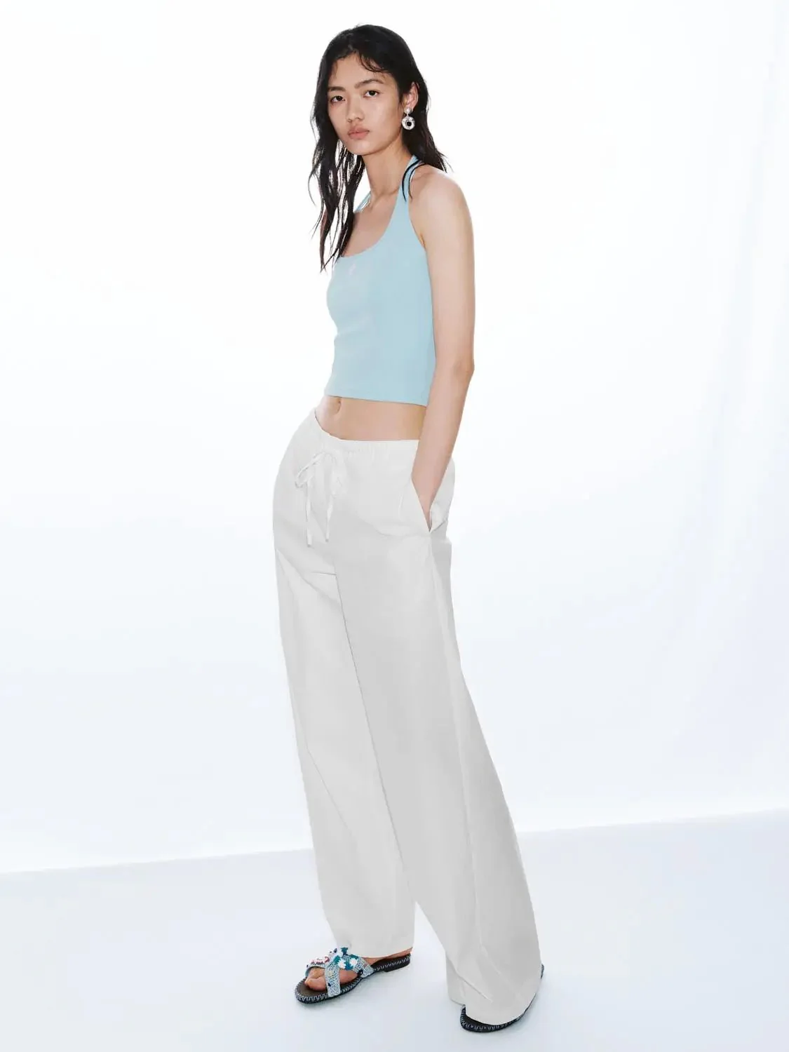 21537-cotton-blend-embroidered-square-halter-neck-tank-top-12.webp Cotton Blend Embroidered Square Halter Neck Tank Top