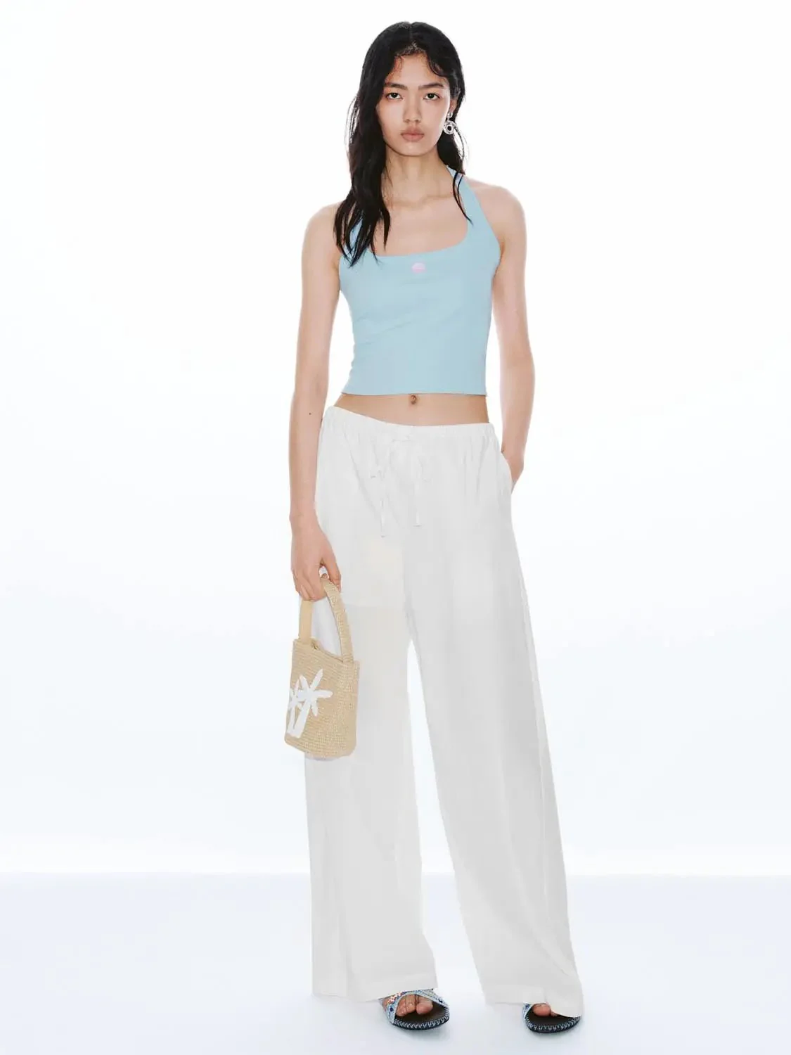 21537-cotton-blend-embroidered-square-halter-neck-tank-top-13.webp Cotton Blend Embroidered Square Halter Neck Tank Top