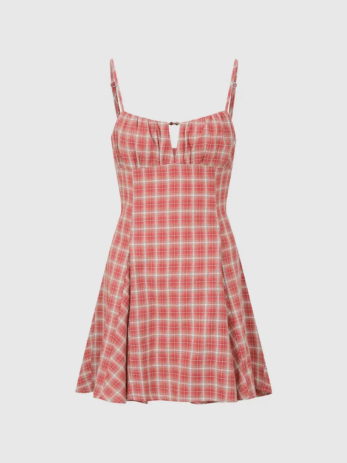 2174-cotton-plaid-spaghetti-strap-lightweight-a-line-mini-dresses-7.webp Cotton Plaid Spaghetti Strap Lightweight A-Line Mini Dresses