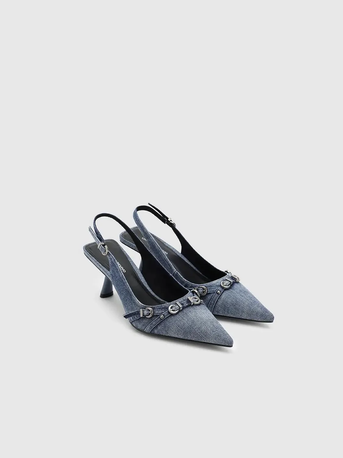 21758-belt-detail-point-toe-denim-heeled-slingbacks-1.webp Belt Detail Point Toe Denim Heeled Slingbacks