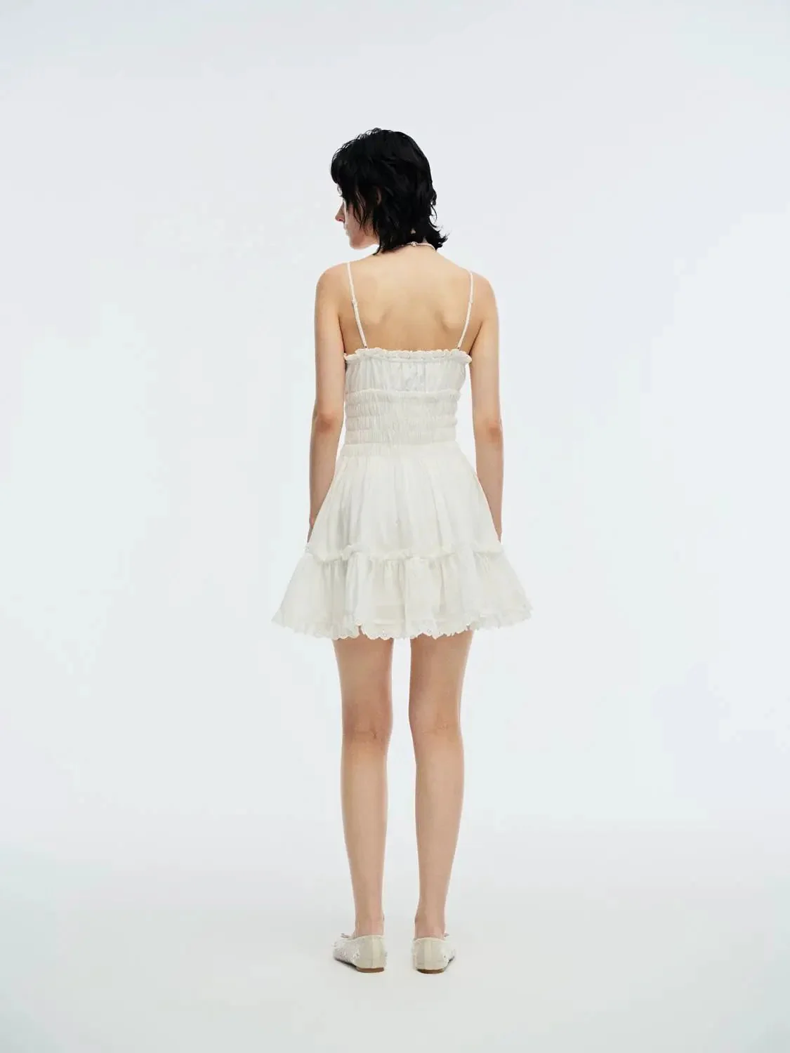 2180-cotton-smocked-lace-trim-tiered-with-spaghetti-straps-mini-dresses-6.webp Cotton Smocked Lace Trim Tiered With Spaghetti Straps Mini Dresses