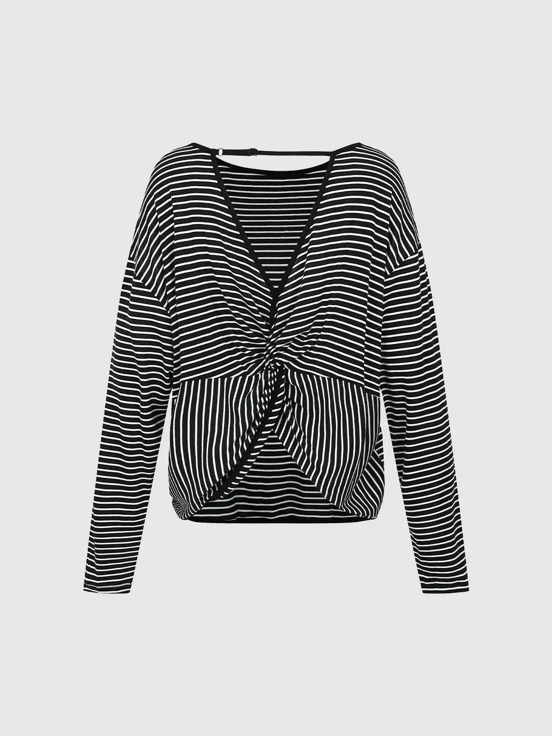 Cotton Boat Neck Striped Long Sleeve T-Shirts
