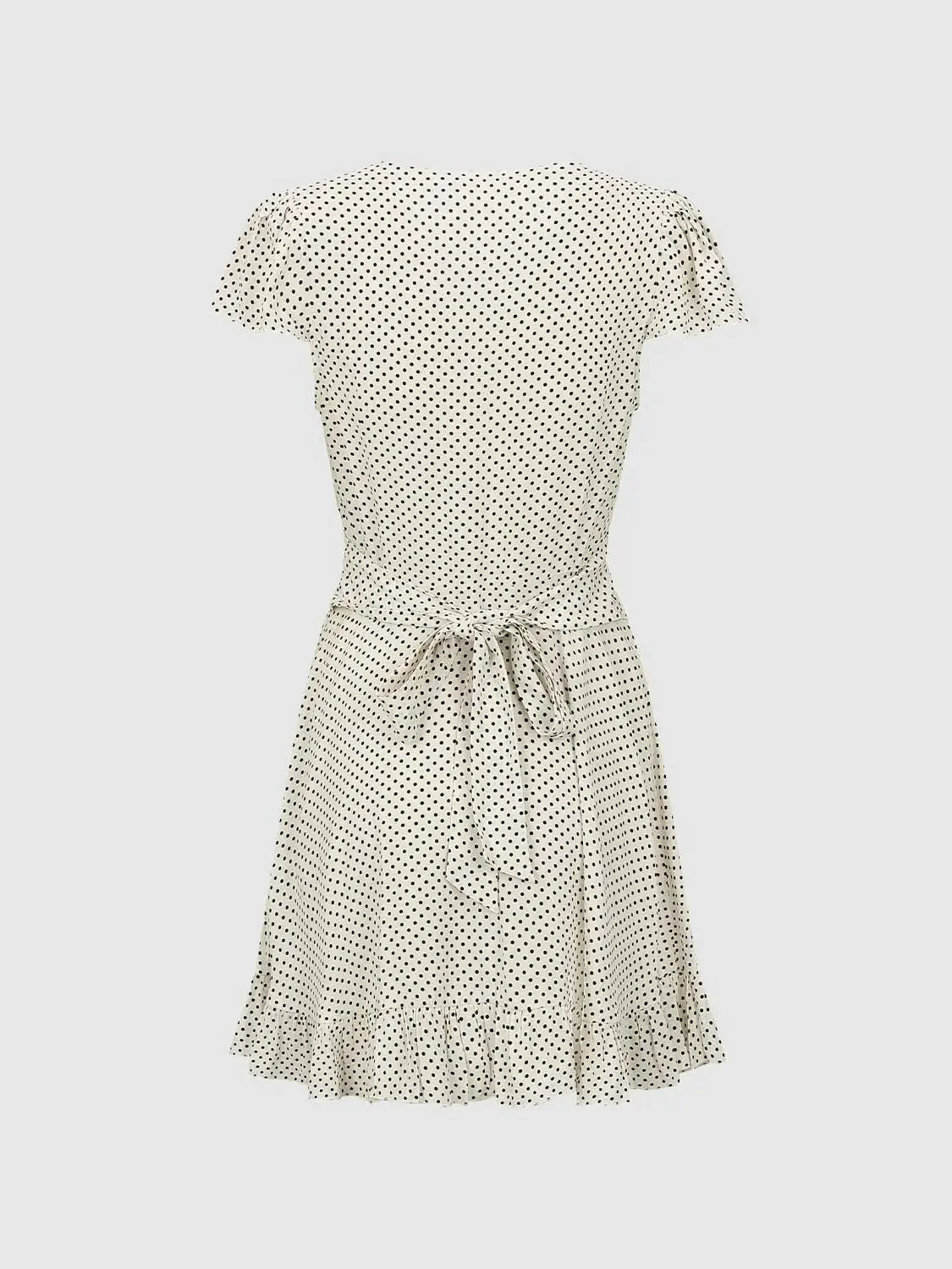 Polka Dot Viscose Flutter Sleeves A-Line Midi Dresses
