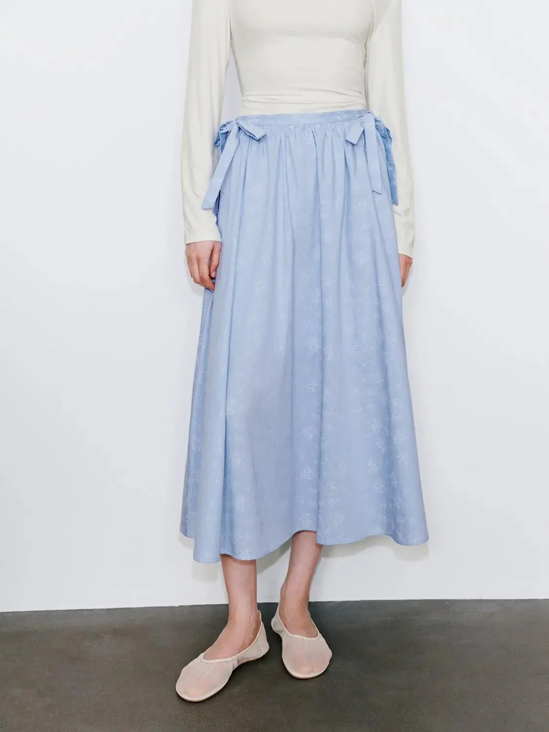 21932-cotton-striped-pleated-a-line-midi-skirt-1.webp Cotton Striped Pleated A Line Midi Skirt