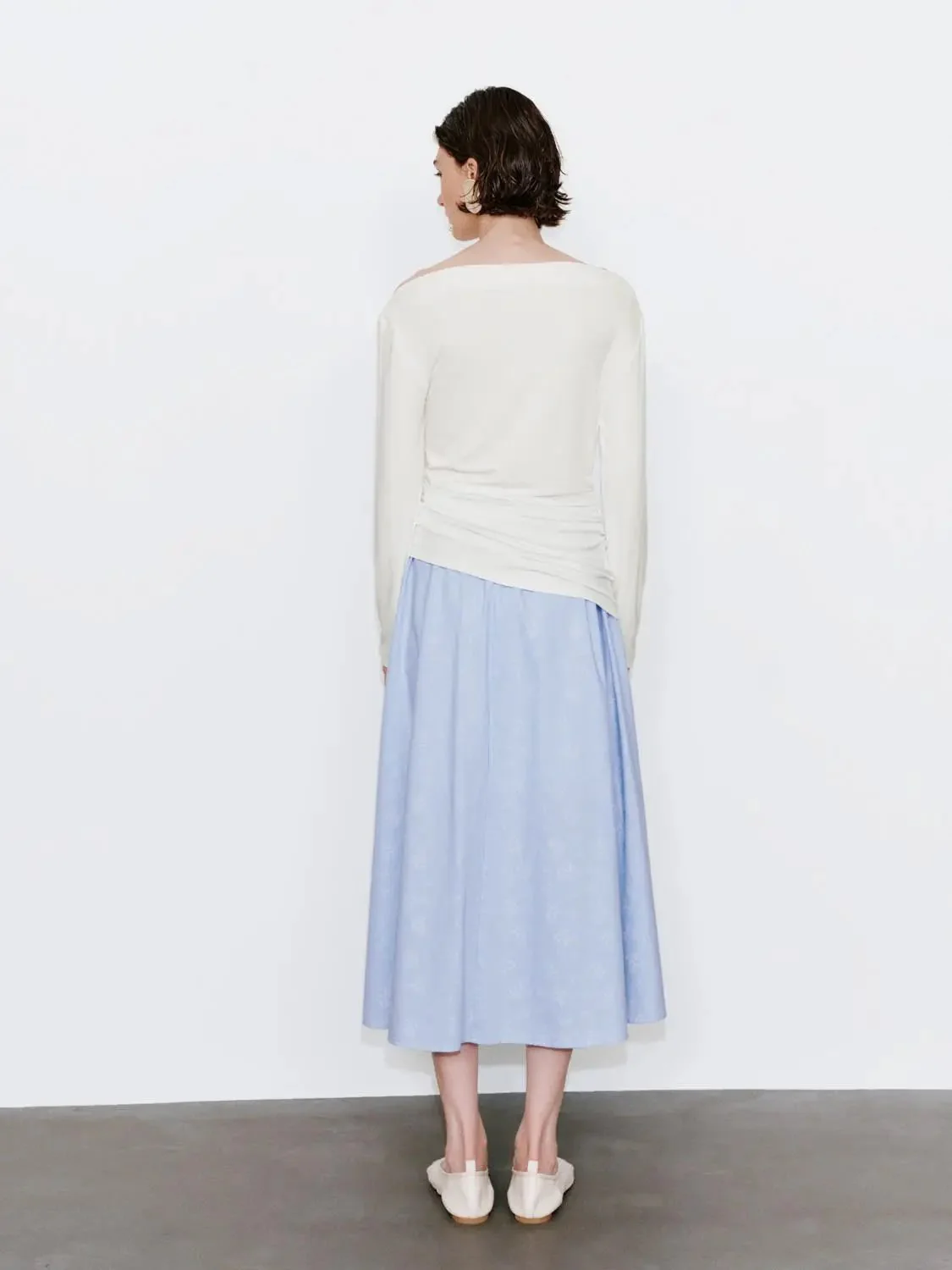 21932-cotton-striped-pleated-a-line-midi-skirt-4.webp Cotton Striped Pleated A Line Midi Skirt