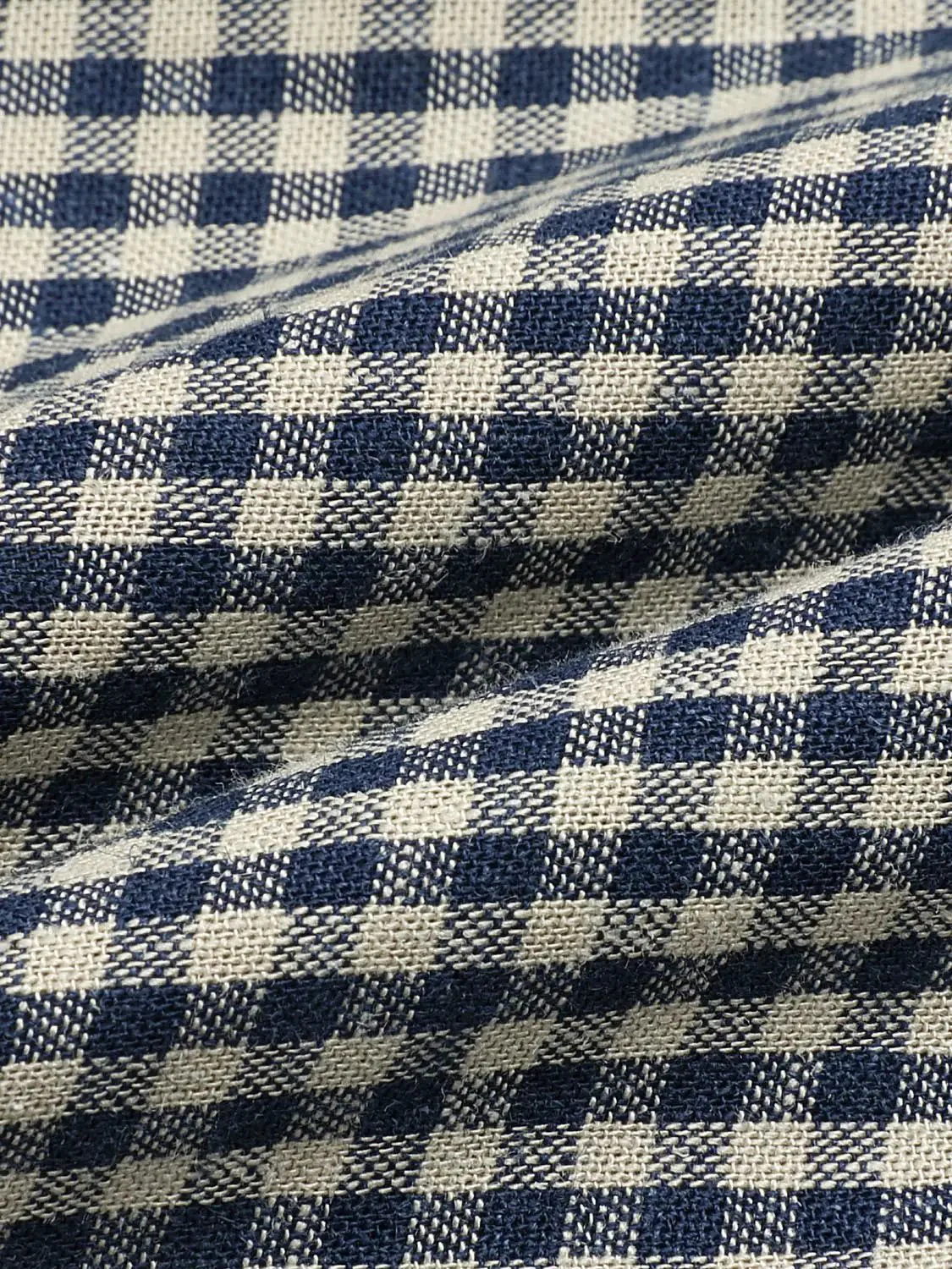 Linen Blend Pleated Asymmetric Check Midi Skirt