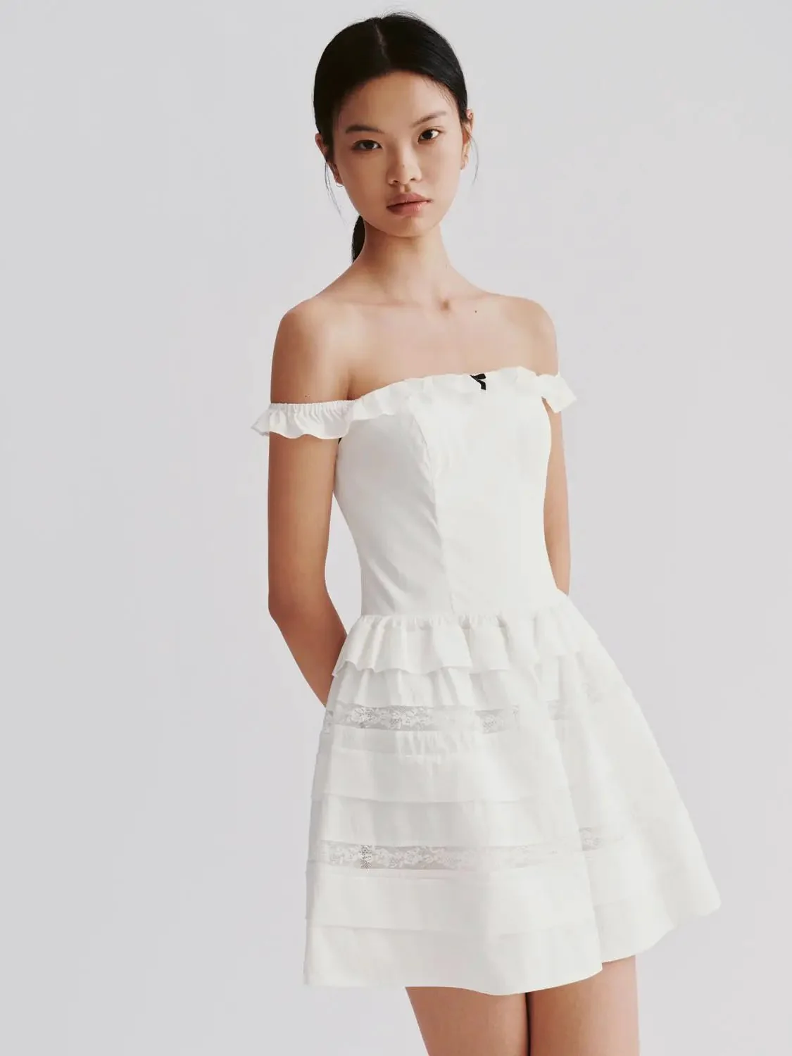 2204-cotton-blend-off-shoulder-tiered-lace-a-line-mini-dresses-2.webp Cotton Blend Off Shoulder Tiered Lace A-Line Mini Dresses