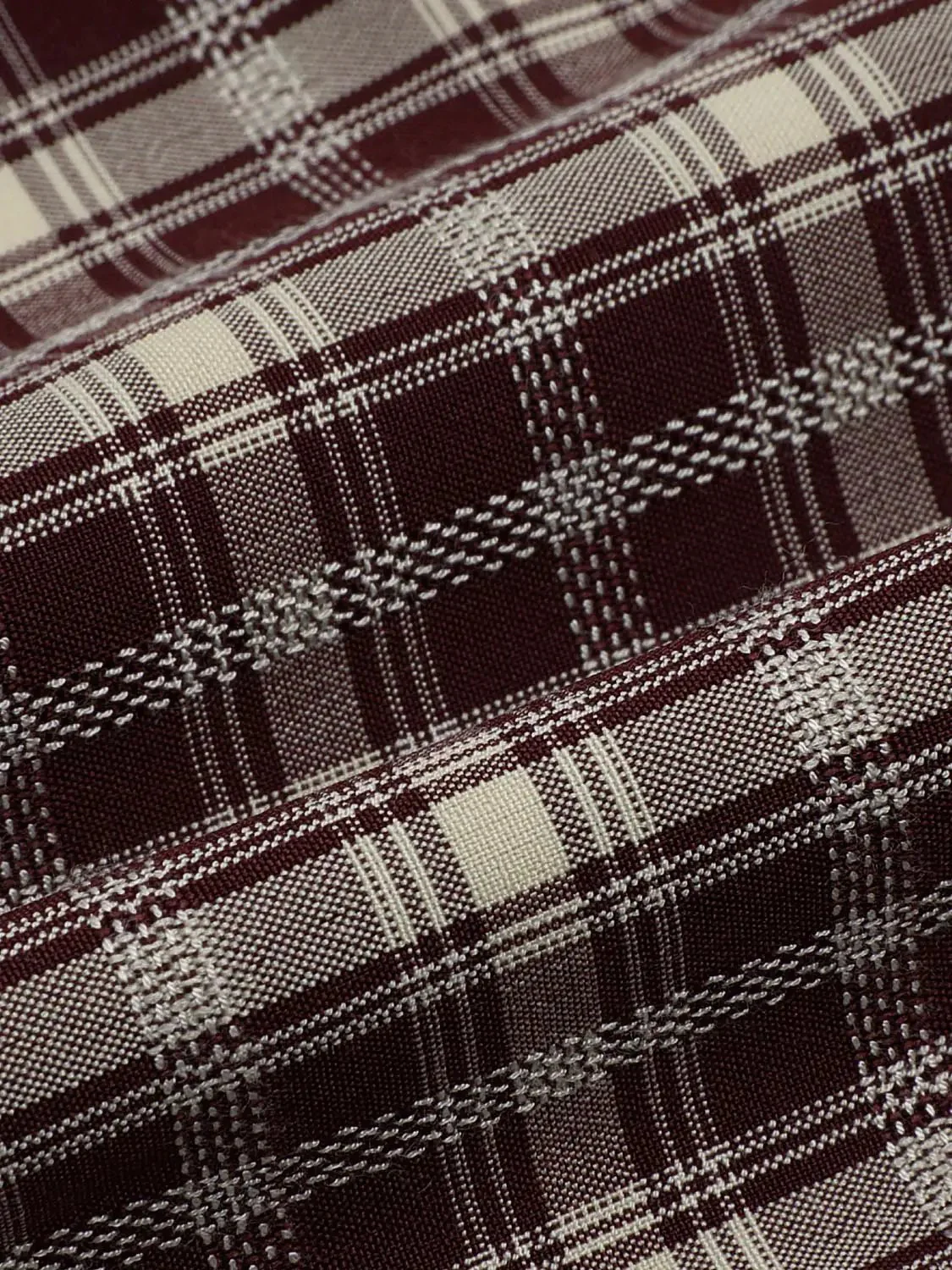 Button Detail Contrast Trim Check Wide Leg Pants