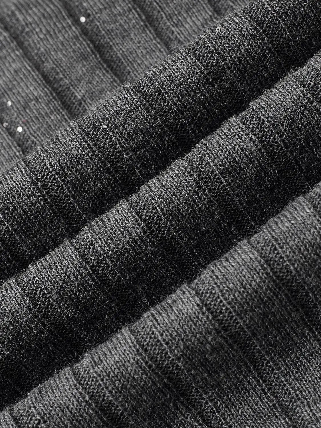 Lyocell Wool Knit Ribbed Tie Front Long Sleeve T-Shirts