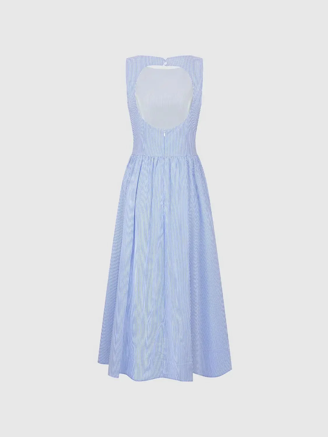 2210-cotton-blend-striped-sleeveless-a-line-midi-dresses-2.webp Cotton Blend Striped Sleeveless A-Line Midi Dresses