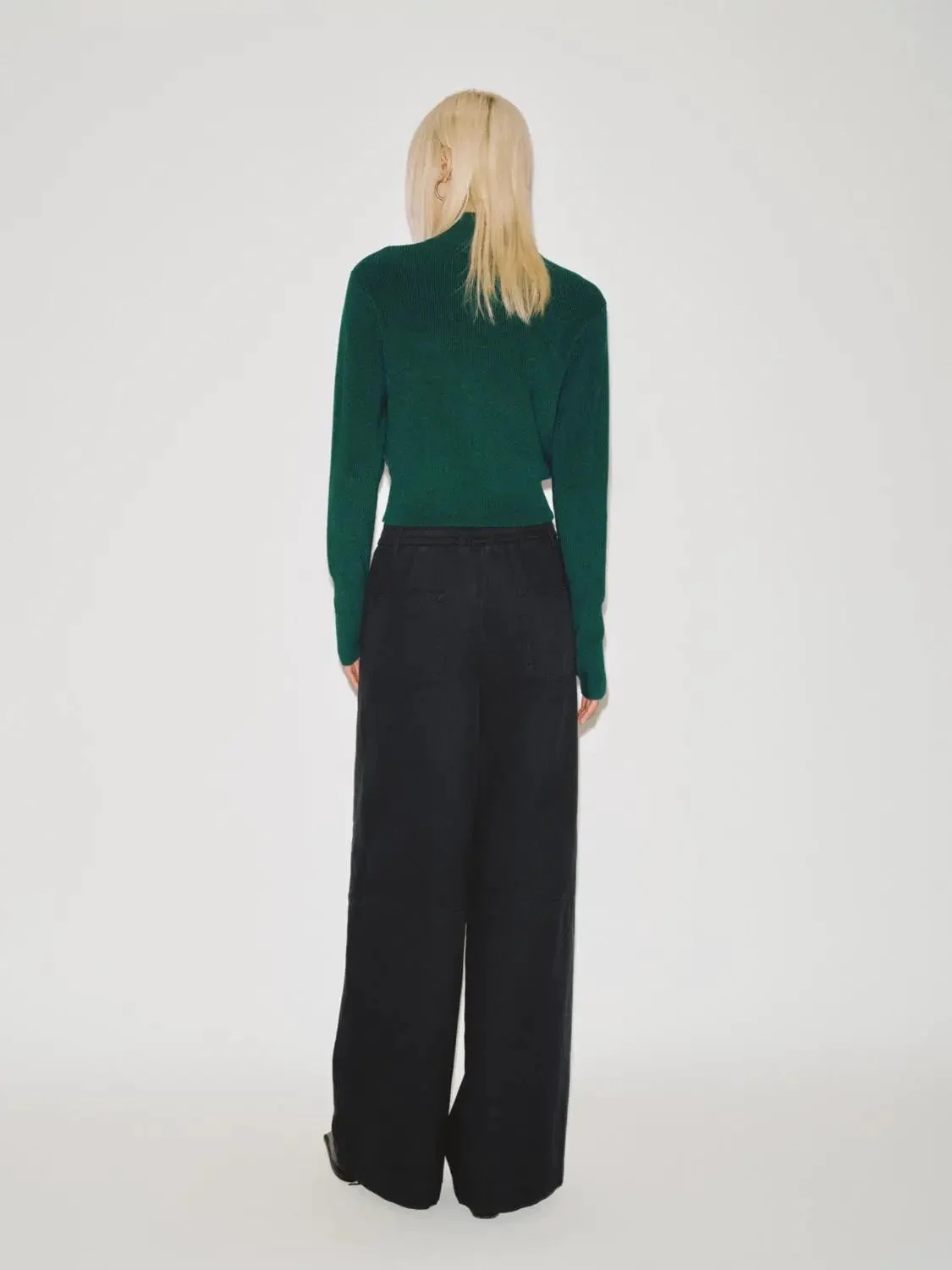 Mock Neck Zip Detail Knitted Cardigan
