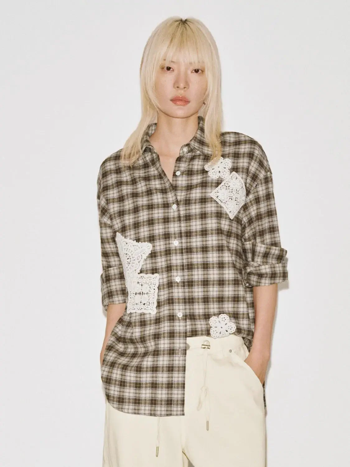 22180-lace-patched-check-shirts-1.webp Lace Patched Check Shirts