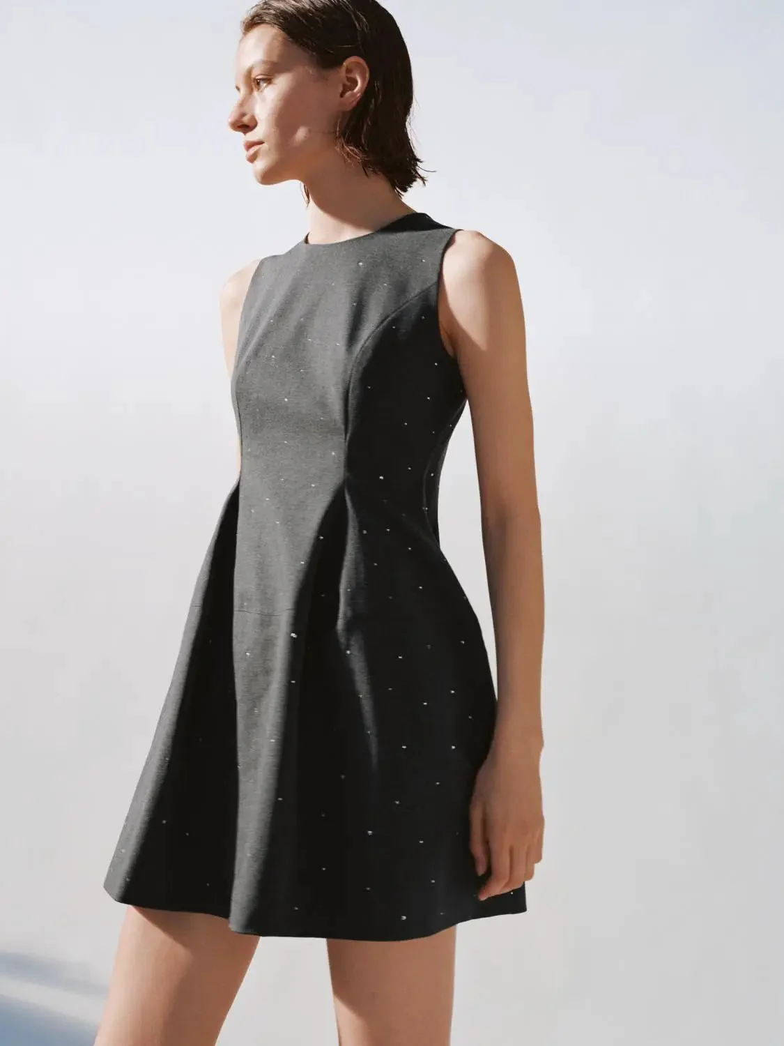 2222-polyester-viscose-elastane-shell-a-line-mini-dresses-2.webp Polyester Viscose Elastane Shell A-Line Mini Dresses