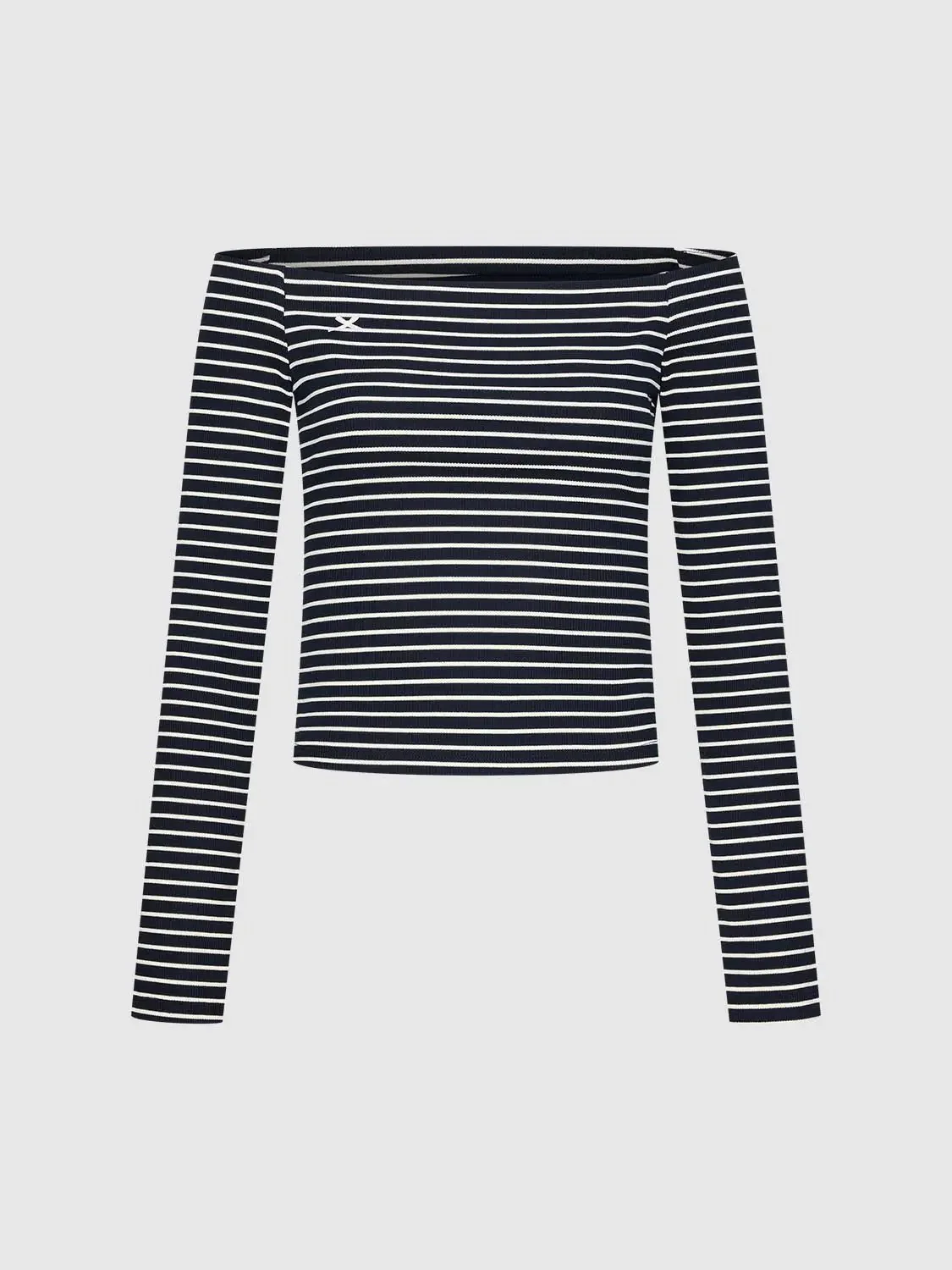 22227-cotton-off-shoulder-striped-long-sleeve-top-7.webp Cotton Off-Shoulder Striped Long Sleeve Top