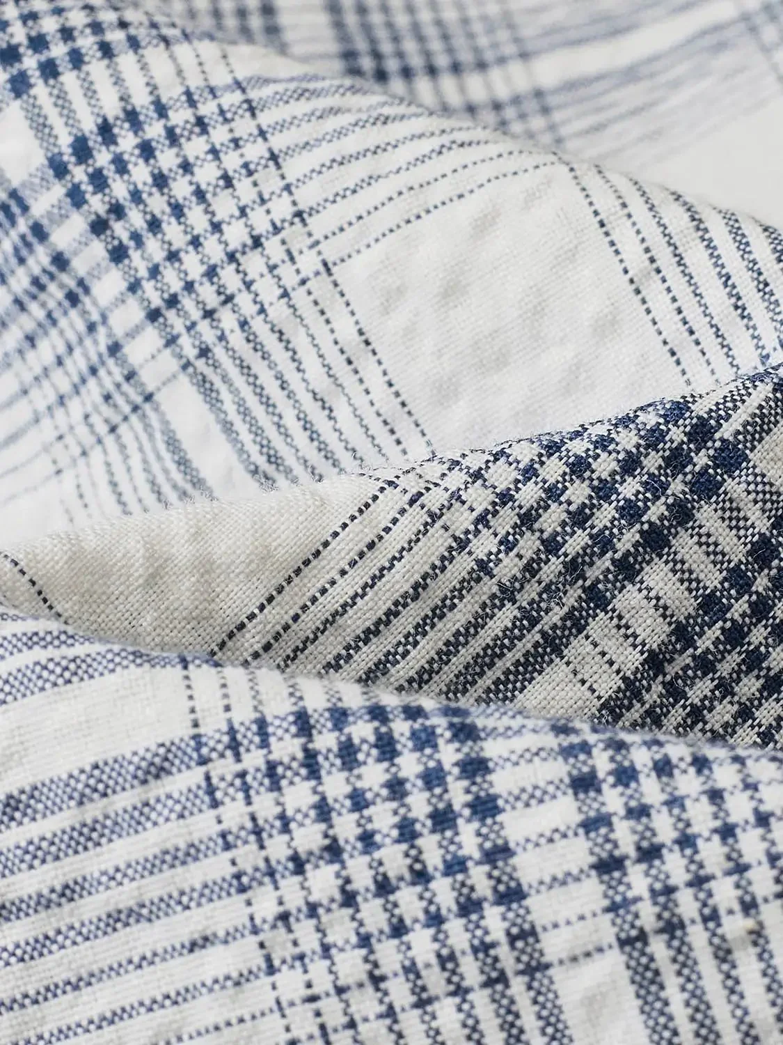 Flap Pocket Contrast Check Wide Leg Pants