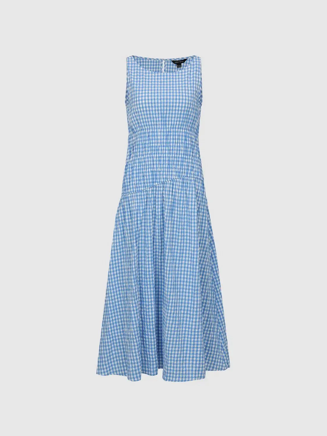 2228-gingham-cotton-elastane-smocked-waist-a-line-midi-dresses-7.webp Gingham Cotton Elastane Smocked Waist A-Line Midi Dresses