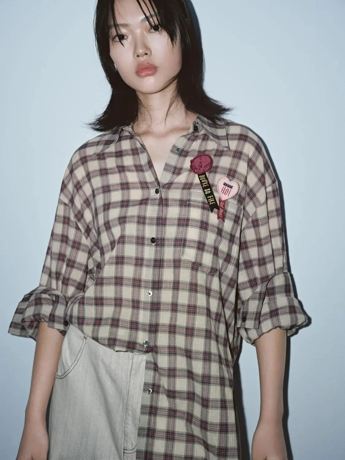 22316-cotton-plaid-embroidered-patches-shirt-2.webp Cotton Plaid Embroidered Patches Shirt
