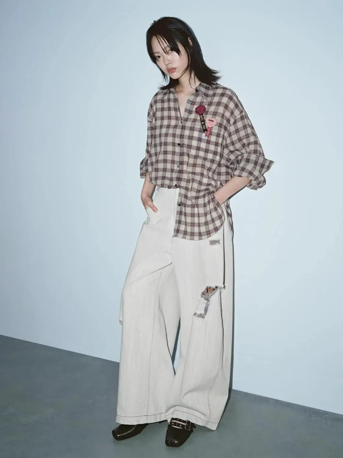 22316-cotton-plaid-embroidered-patches-shirt-5.webp Cotton Plaid Embroidered Patches Shirt