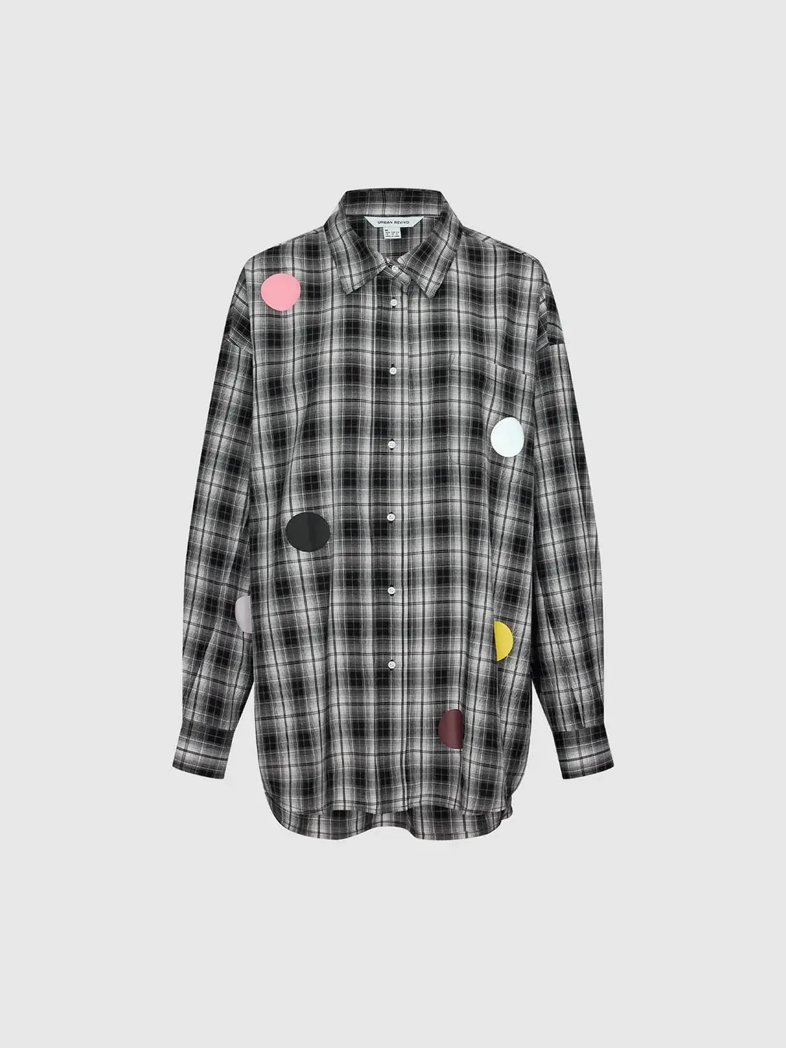 Patchwork Contrast Check Shirts