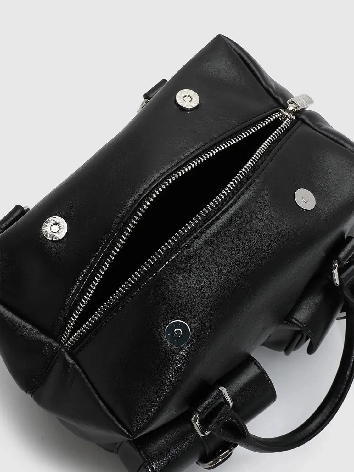 Faux Leather Multi-Pocket Handle Shoulder Bags