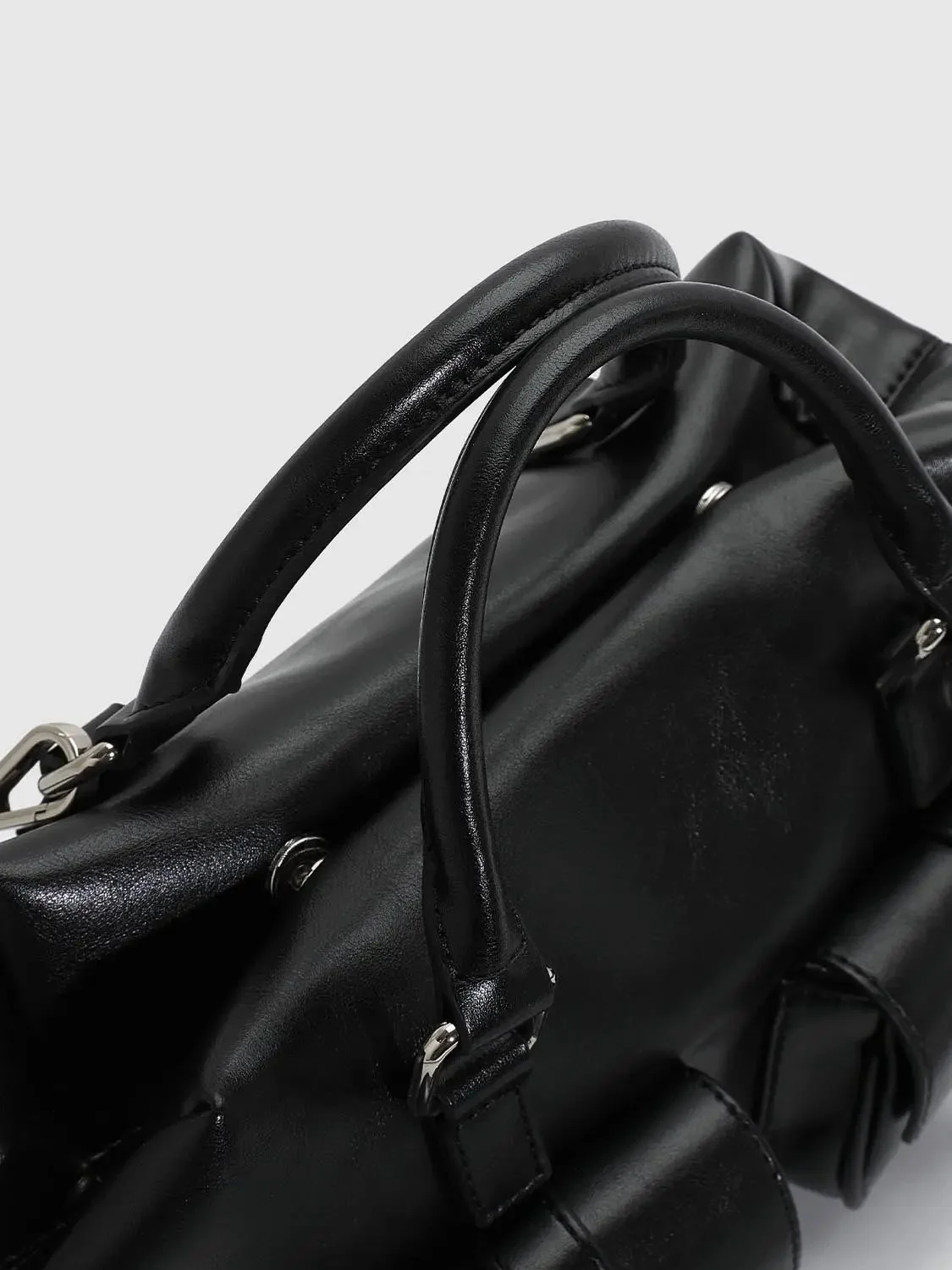 Faux Leather Multi-Pocket Handle Shoulder Bags