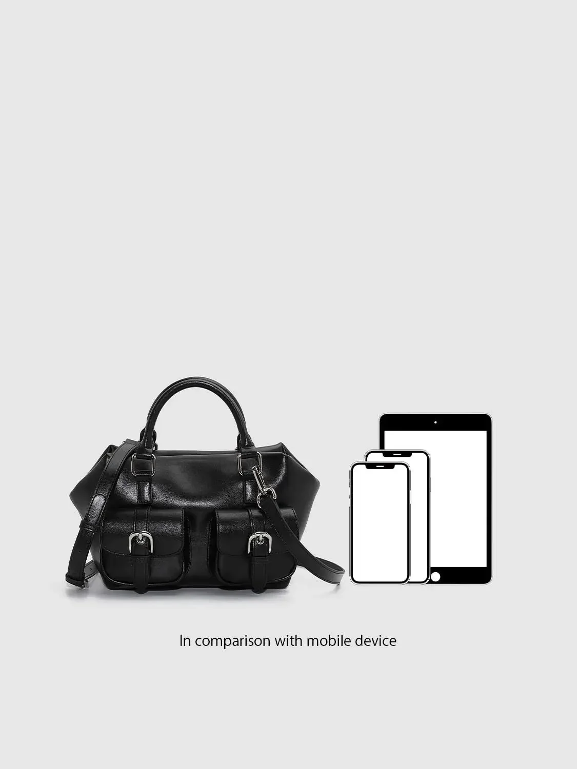 Faux Leather Multi-Pocket Handle Shoulder Bags