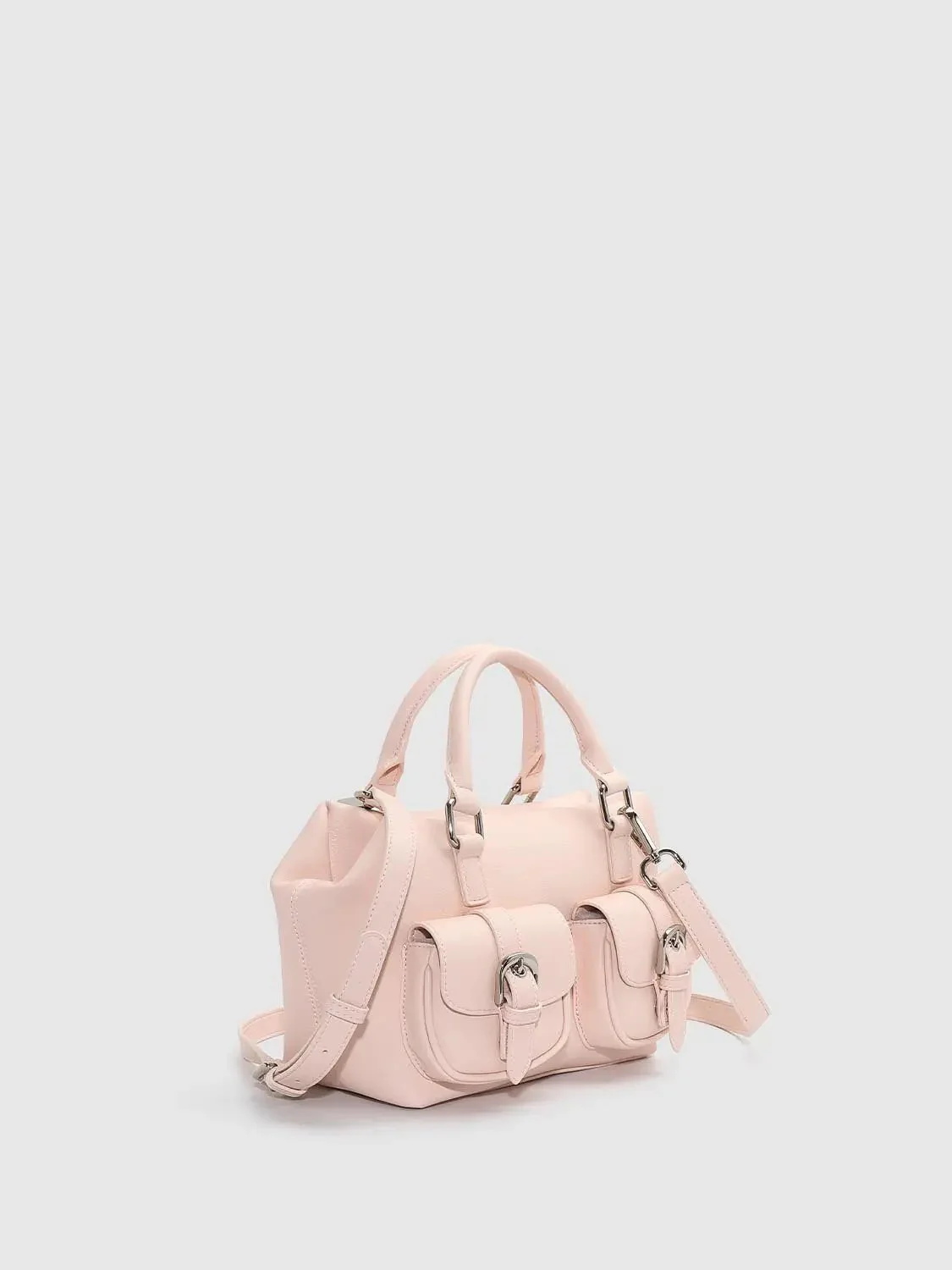 Faux Leather Multi-Pocket Handle Shoulder Bags