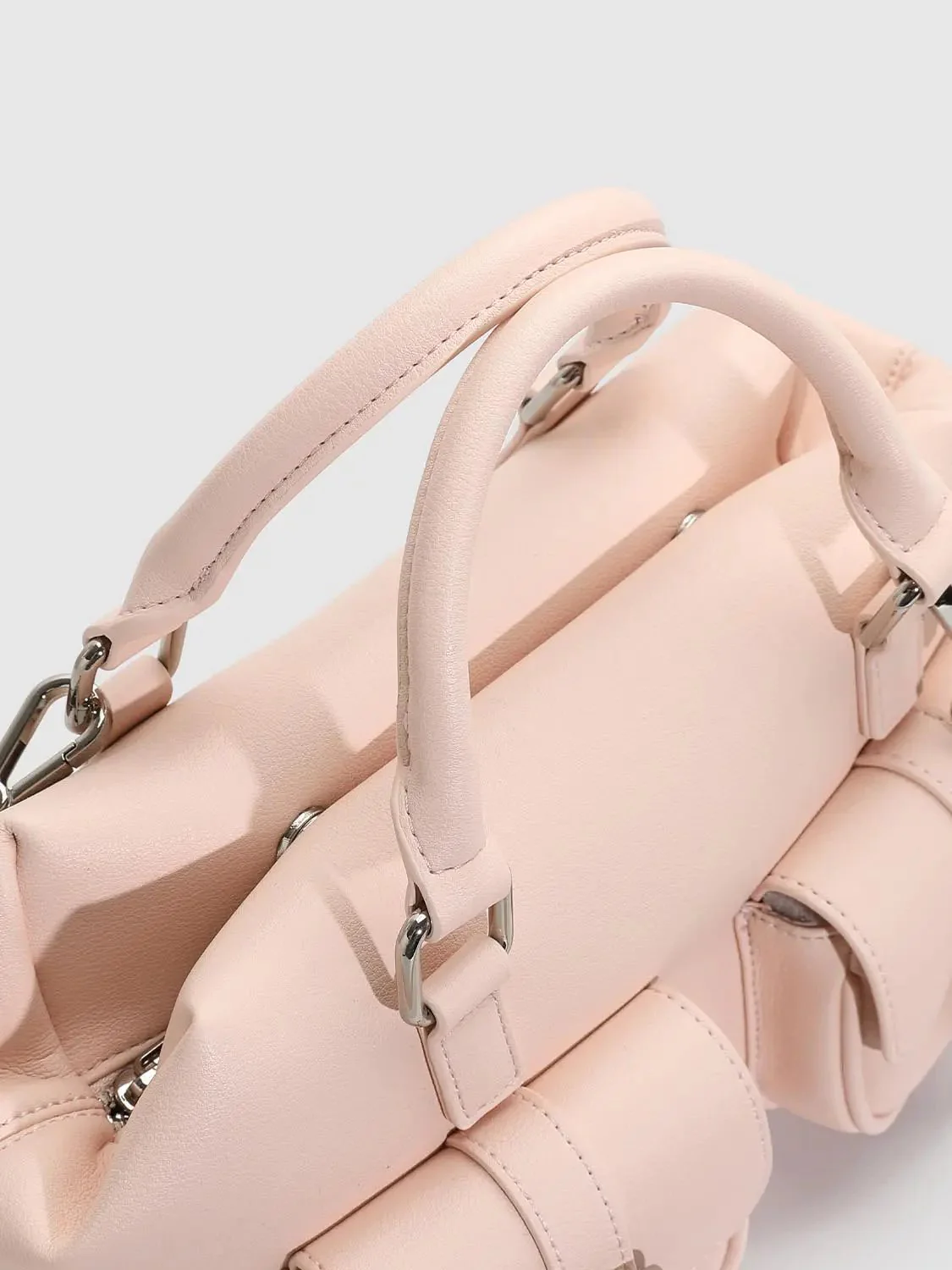 Faux Leather Multi-Pocket Handle Shoulder Bags