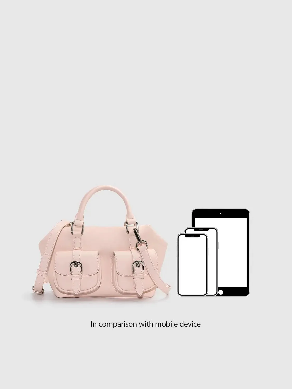 Faux Leather Multi-Pocket Handle Shoulder Bags