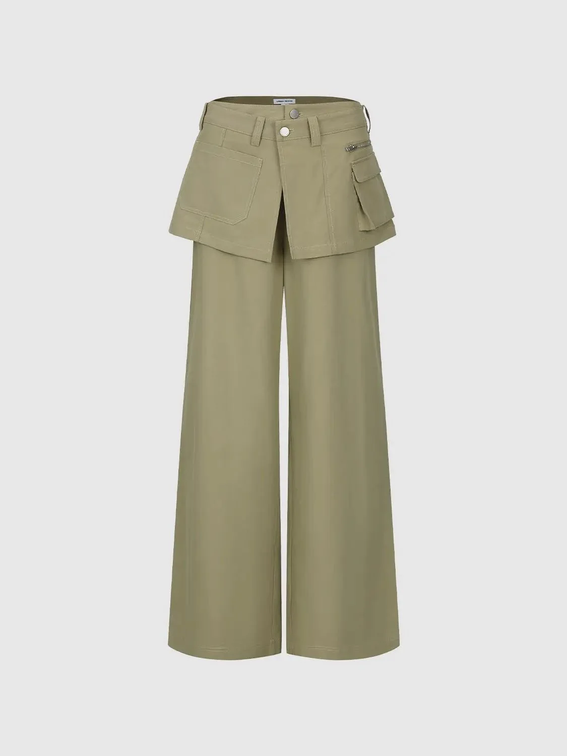 Flap Pocket Wide Leg Pants