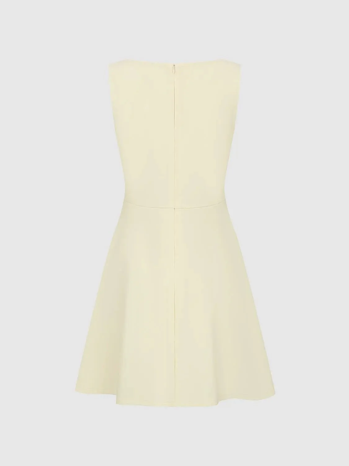 Sleek Sleeveless Twist Knot Waist Viscose Elastane A-Line Midi Dresses