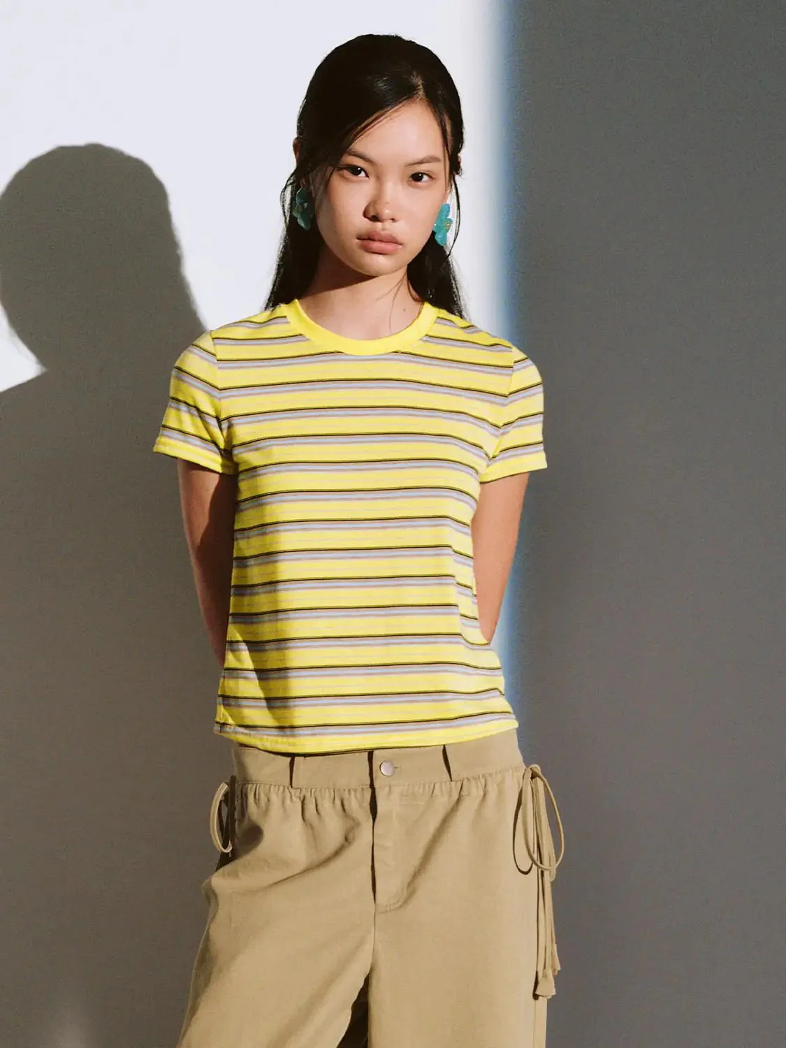 22403-yellow-contrast-striped-crew-neck-t-shirts-1.webp Yellow Contrast Striped Crew Neck T Shirts