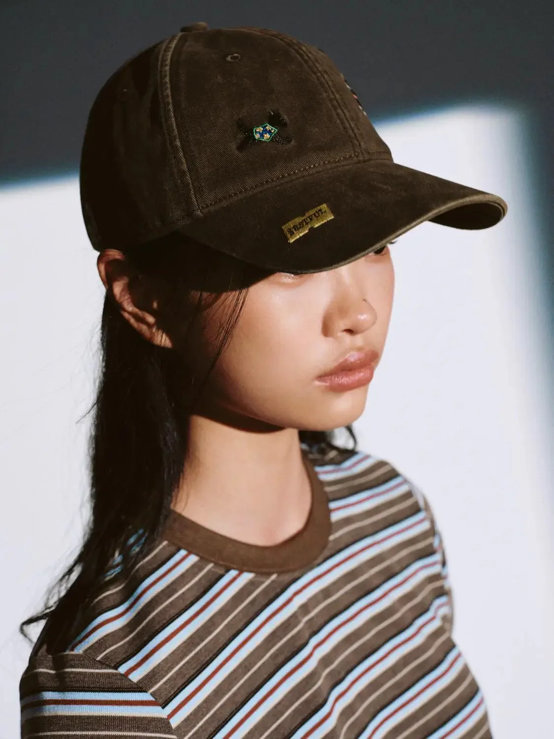 Yellow Contrast Striped Crew Neck T Shirts
